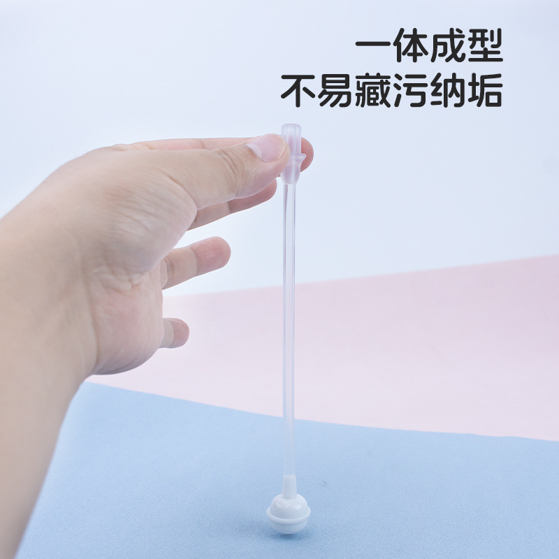 厂家批发婴儿奶瓶转饮水杯配件通用硅胶吸管替换软管重力球连接扣 3